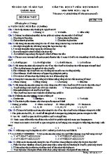 Đề kiểm tra học kỳ I môn Sinh học Lớp 10 - Mã đề 417 - Năm học 2018-2019 - Sở giáo dục và đào tạo tỉnh Quảng Nam